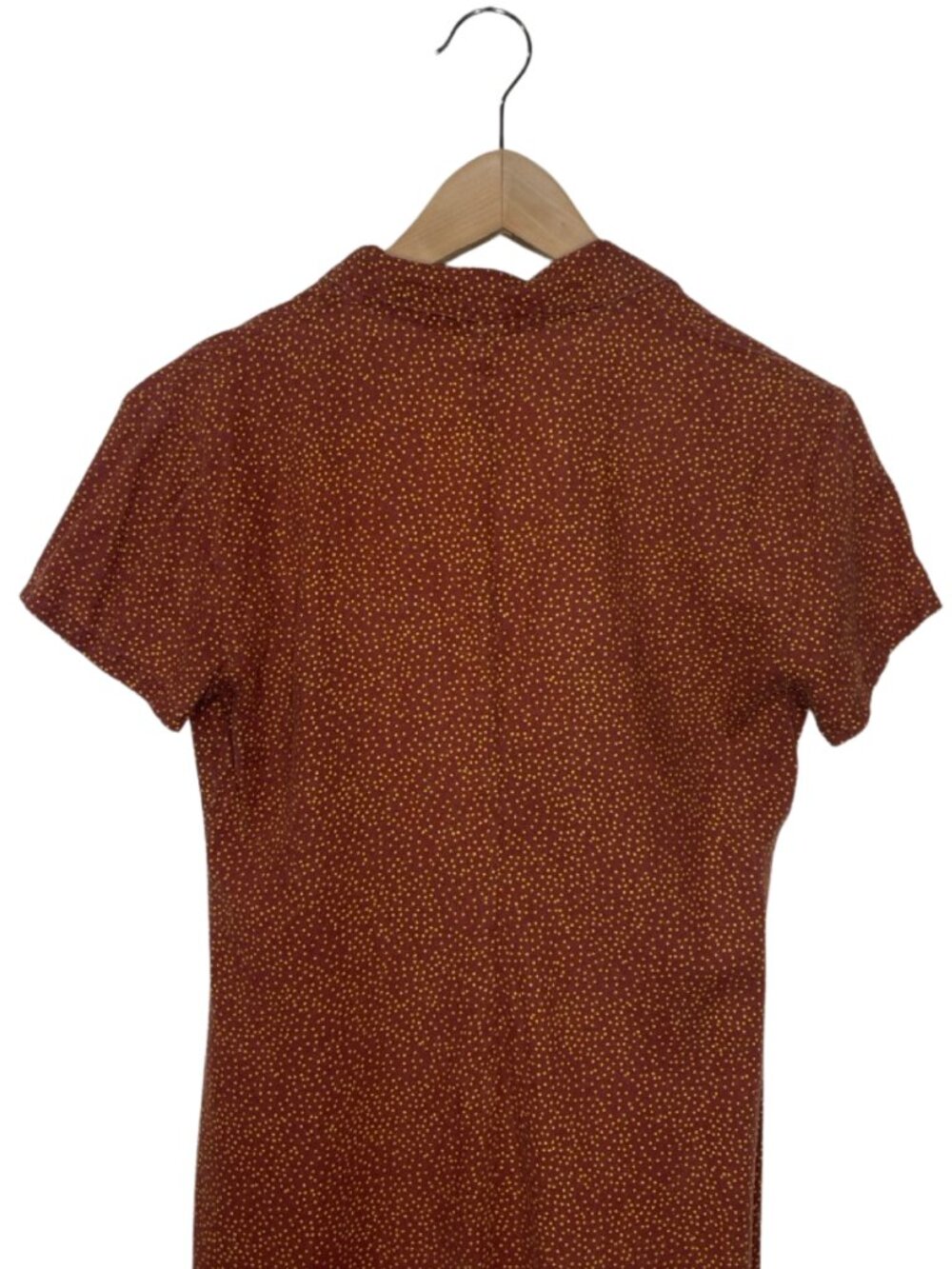 Urban Outfitters UO Polka Dot Button Up Mini Shirt Dress Brown Size Small - Picture 7 of 12
